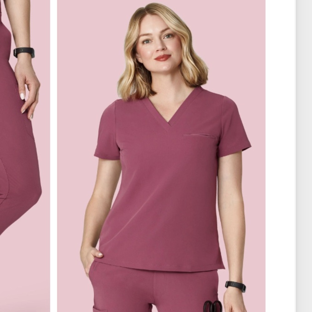 Women's Mauve One Pocket Scrub Top